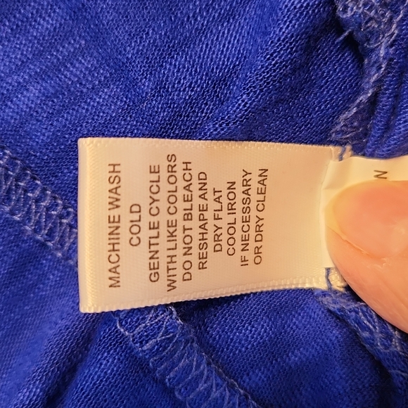 Spense Woman V-neckline Short Sleeve Top Tunic Vibrant Blue 2X W-549 - Picture 7 of 7